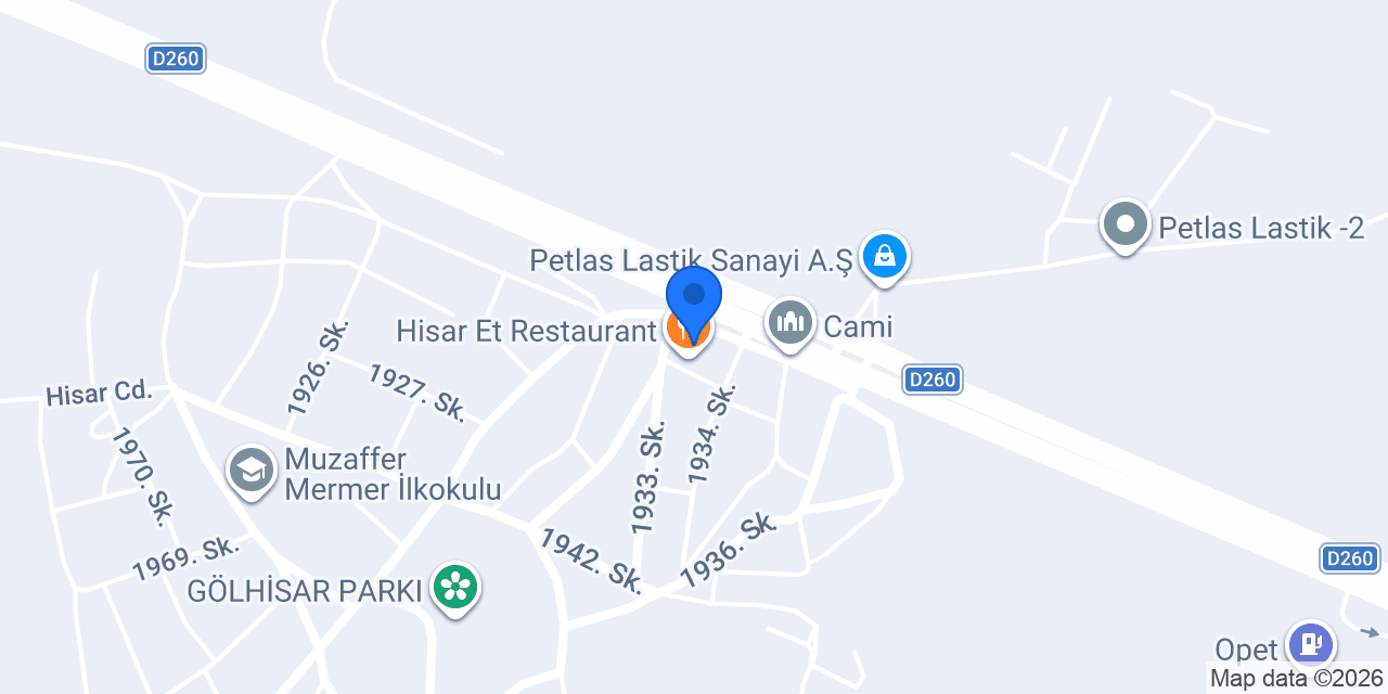 Hisar Et Restaurant konumu