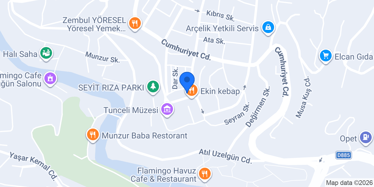 Tunceli Mila Çiçekçilik & Çikolata konumu