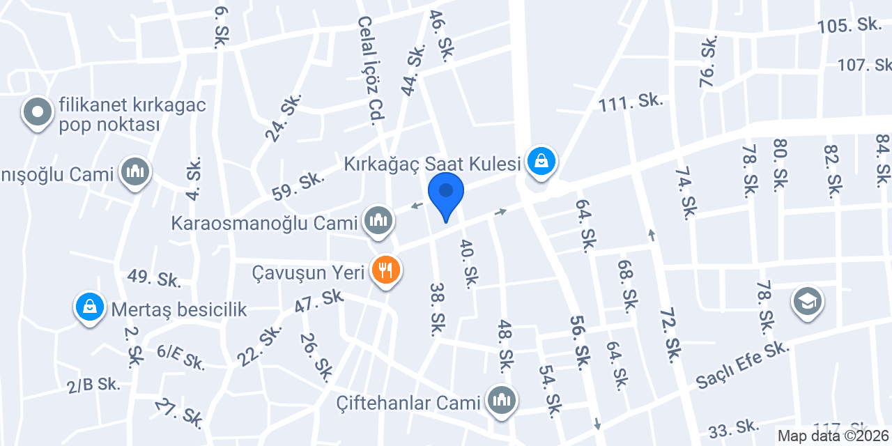 Kırkağaç İlçe Nüfus Müdürlüğü konumu