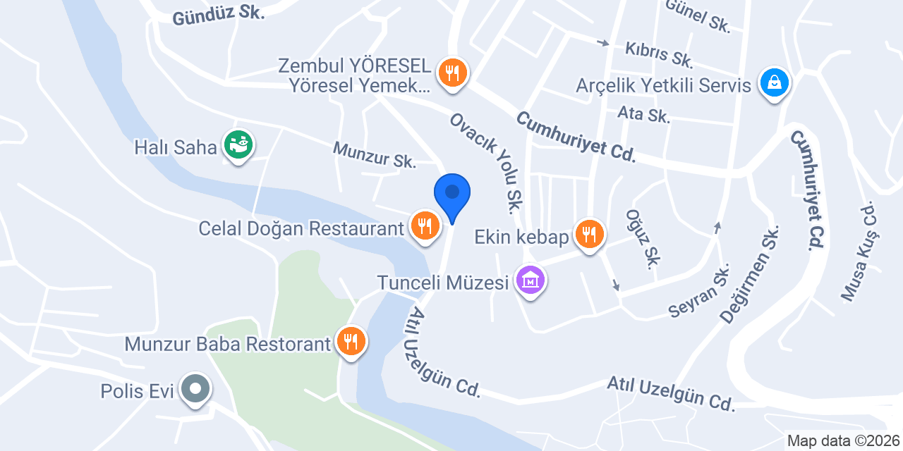 Artukbey Camping Otel Tunceli konumu