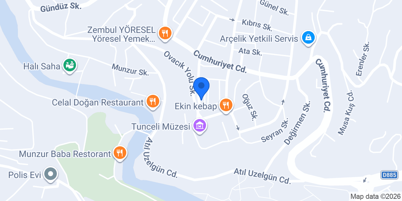Tunceli Varan Taksi konumu