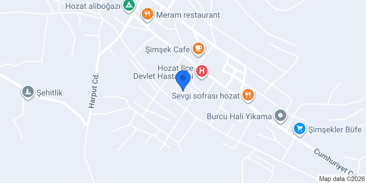Hozat Kaymakamlığı konumu