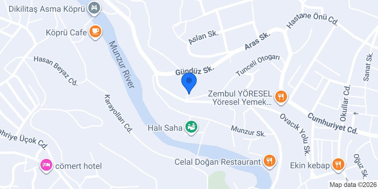 Munzur Tesisat konumu