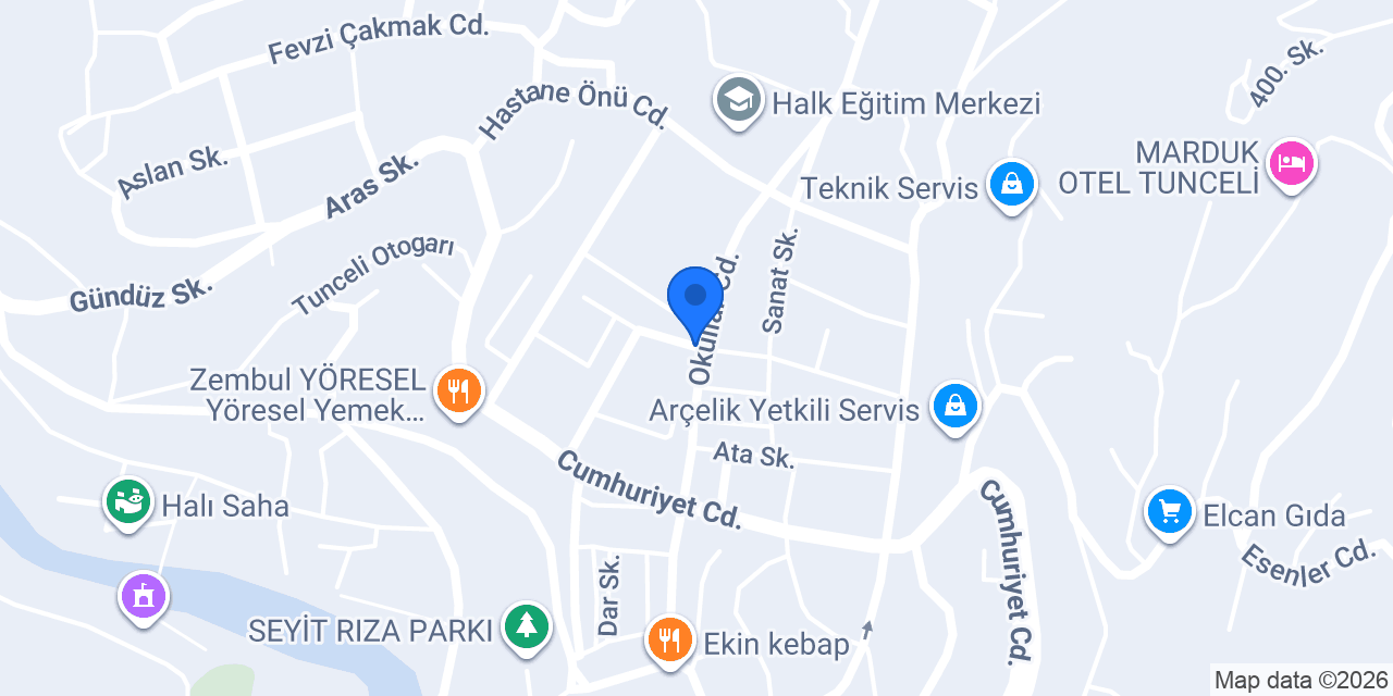 Tunceli Arı Taksi konumu