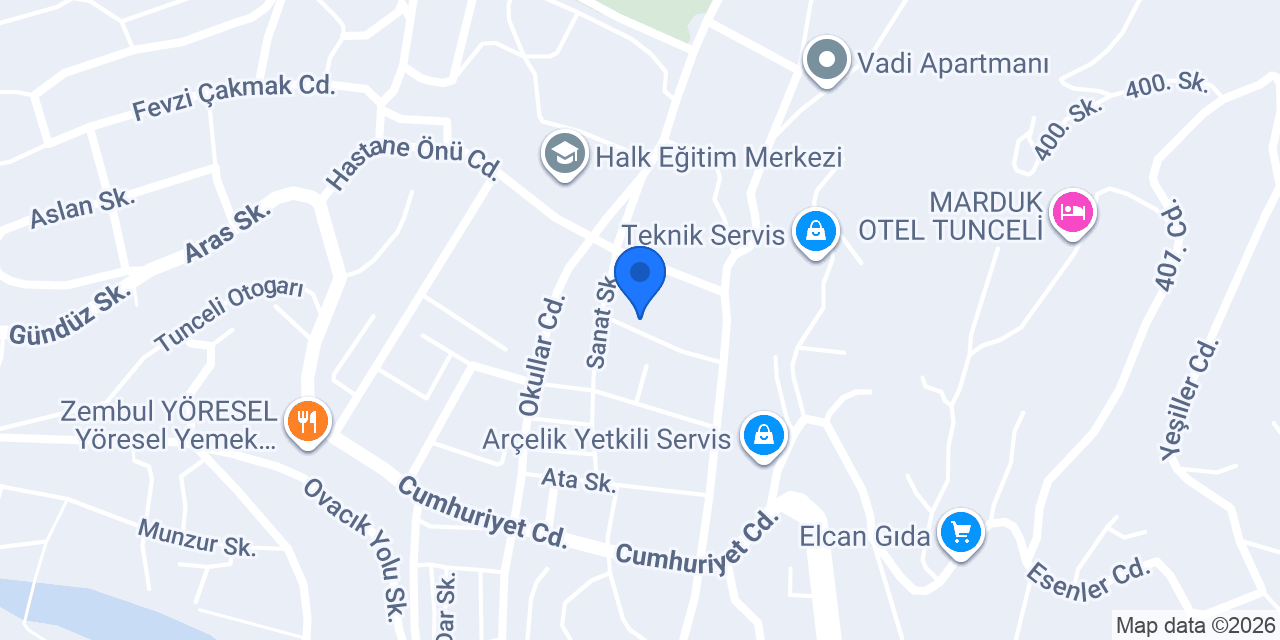 DÖRT MEVSİM ÇİÇEK SARAYI TUNCELİ konumu