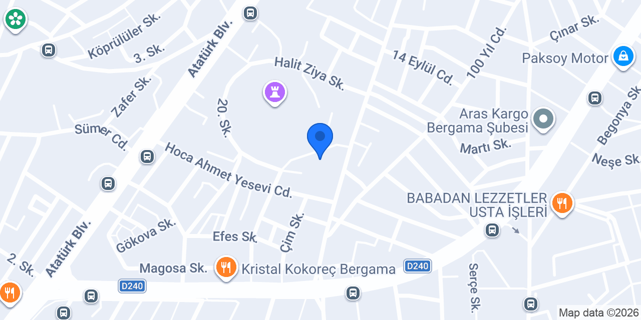 Özel Bergama Ege Anaokulu konumu