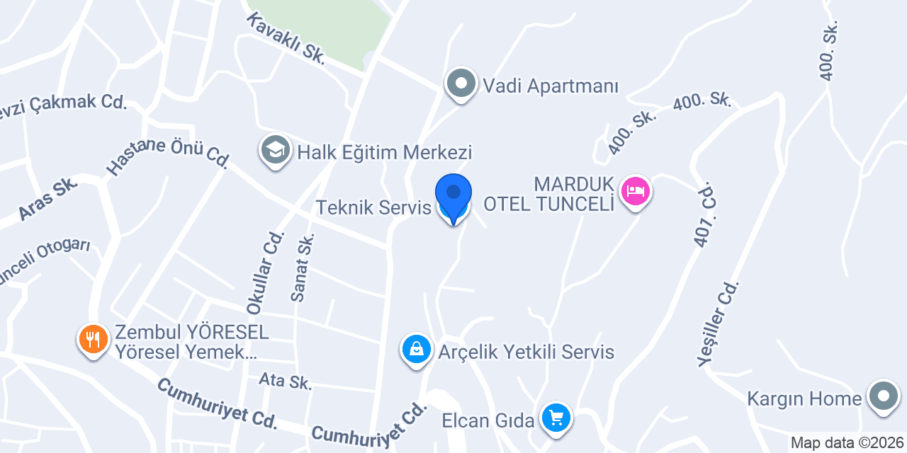 Teknik Servis konumu