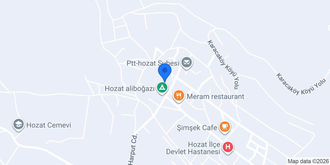 Grand Demir Otel Hozat konumu