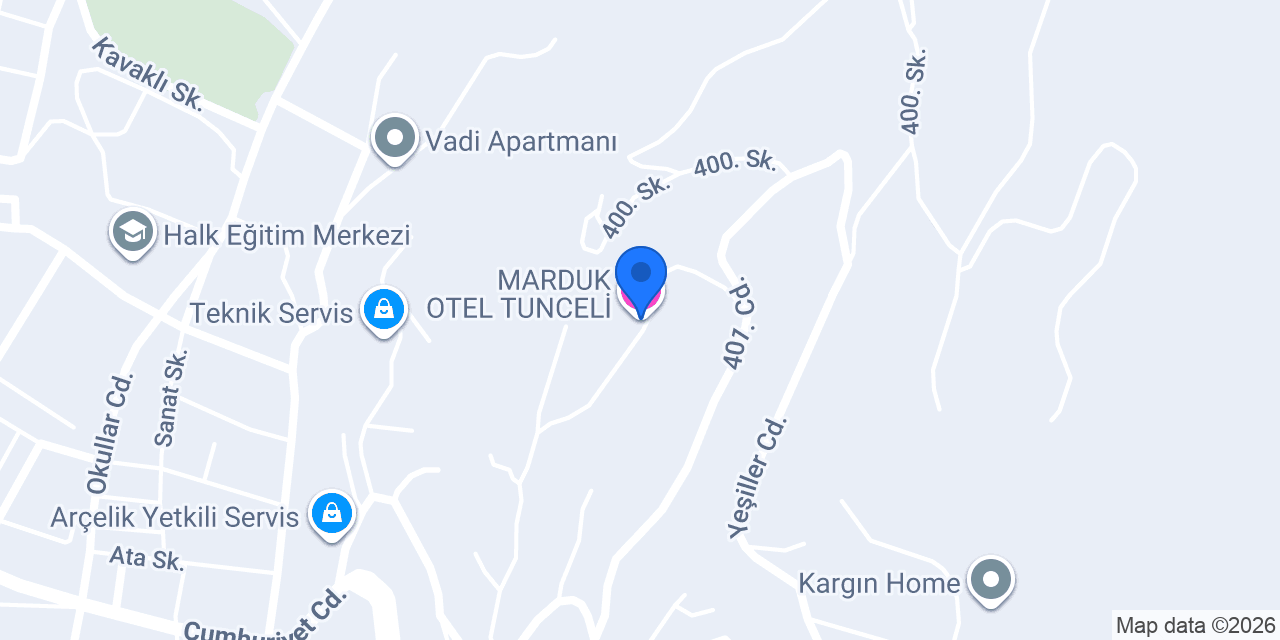 MARDUK OTEL TUNCELİ konumu