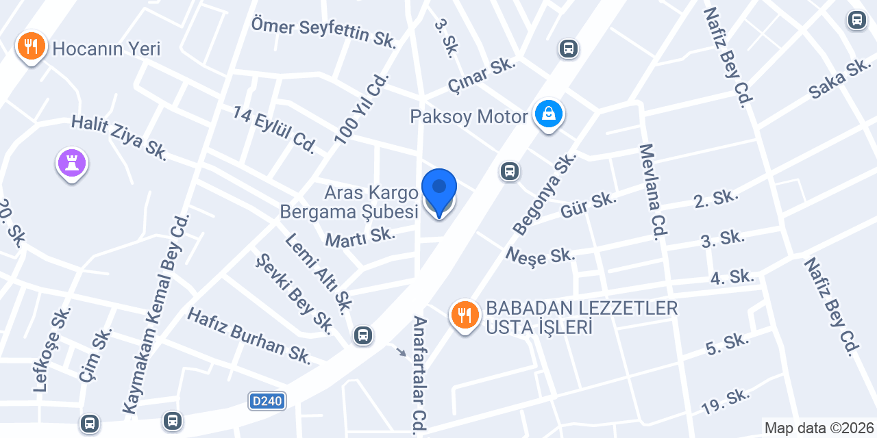 Aras Kargo Bergama Şubesi konumu
