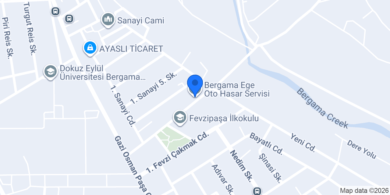 Bergama Ege Oto Hasar Servisi konumu