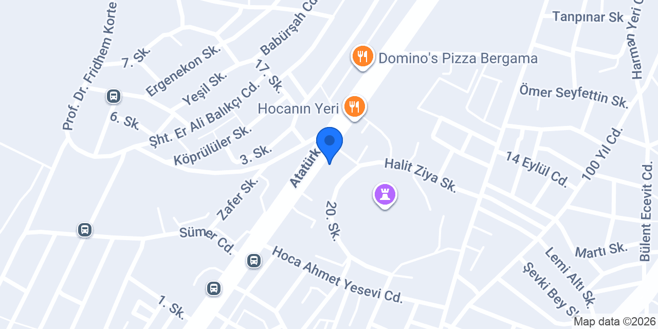 Bahçe Kafeterya konumu
