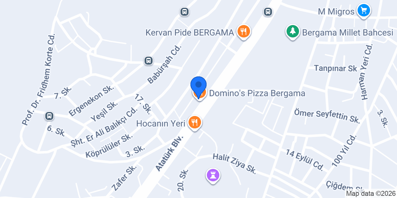 Domino's Pizza Bergama konumu