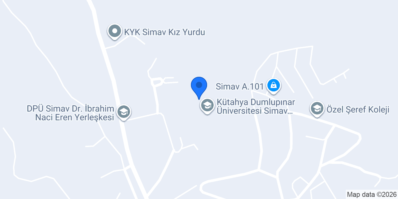 DPÜ Simav Teknoloji Fakültesi konumu