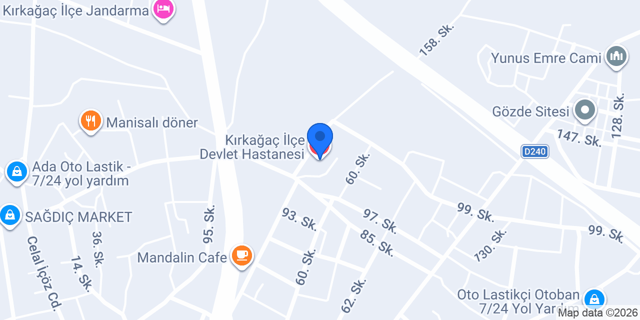 Kırkağaç İlçe Devlet Hastanesi konumu