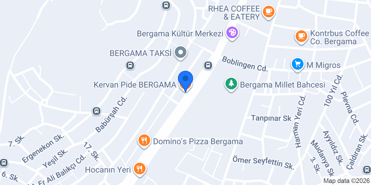 Kervan Pide BERGAMA konumu
