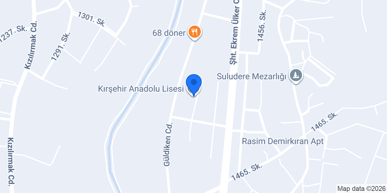 Kırşehir Anadolu Lisesi konumu
