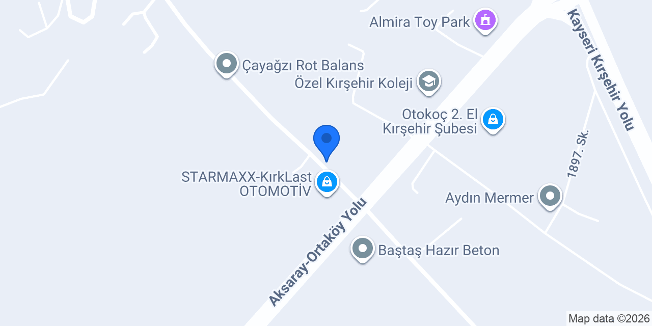 Kırşehir Vinç Sepetli Platform konumu