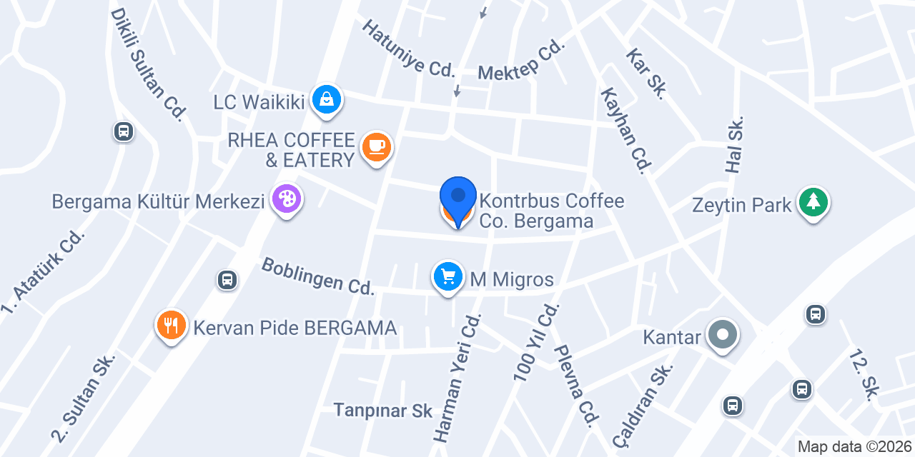 Kontrbus Coffee Co. Bergama konumu