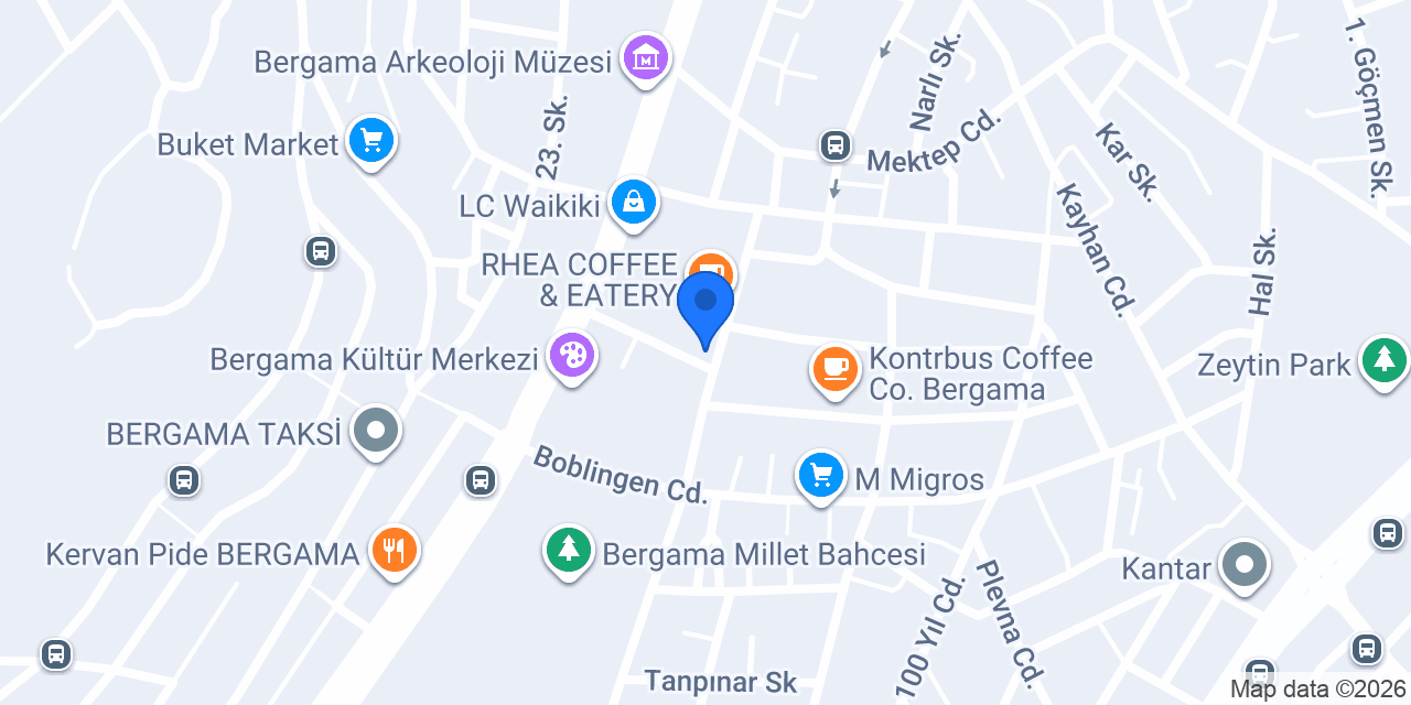 Kerem Optik Bergama Şubesi konumu