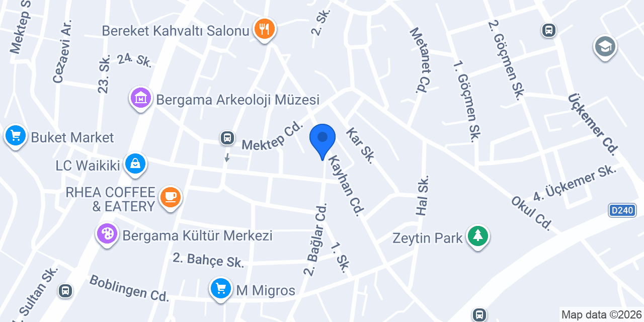 Anadolu Veterinerlik Bergama konumu
