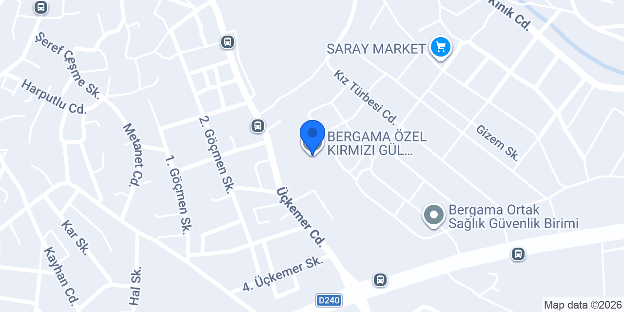 BERGAMA ÖZEL KIRMIZI GÜL ANAOKULU konumu