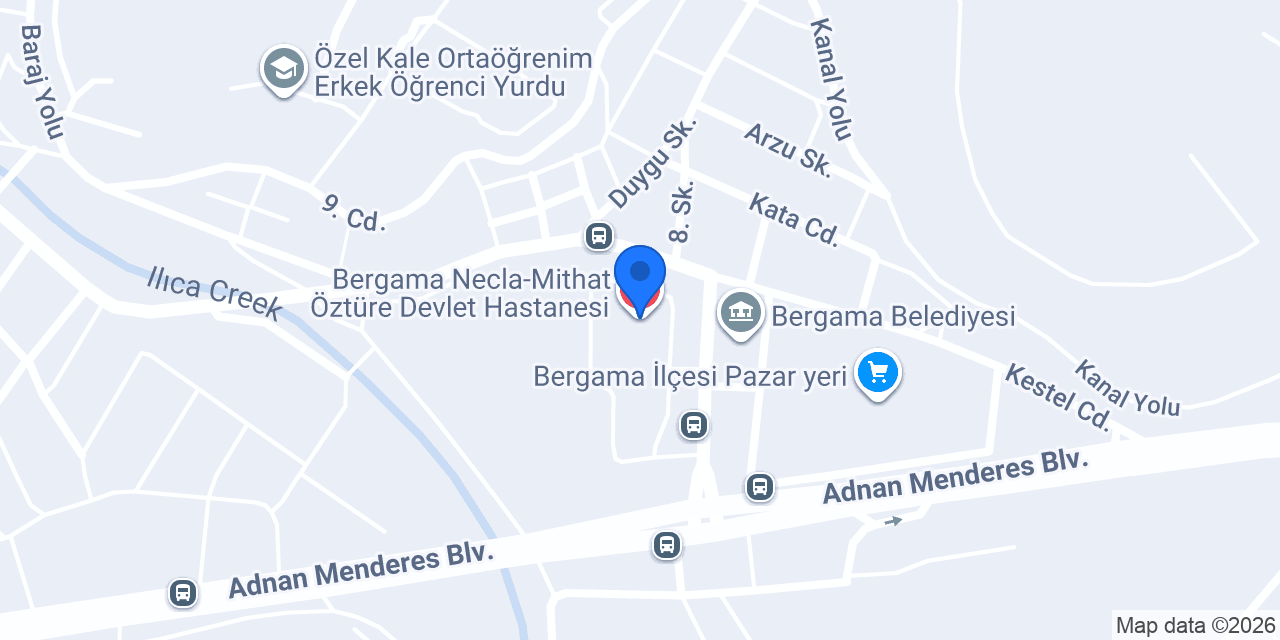 Bergama Necla-Mithat Öztüre Devlet Hastanesi konumu