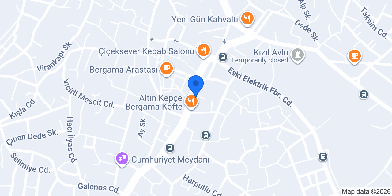 Bergama Sofrası Çığırtma konumu