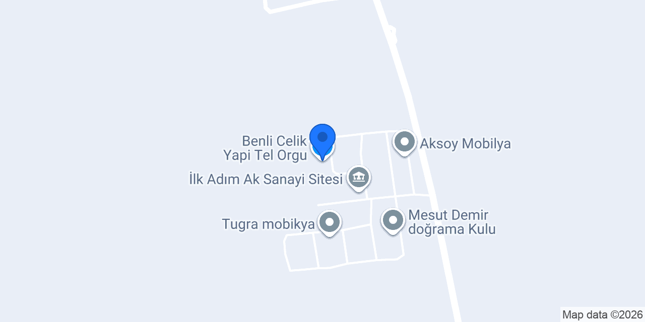 Benli Celik Yapi Tel Orgu konumu