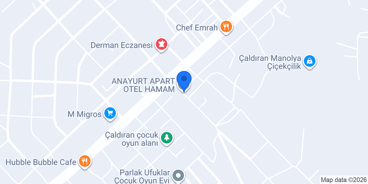 ANAYURT APART OTEL HAMAM konumu