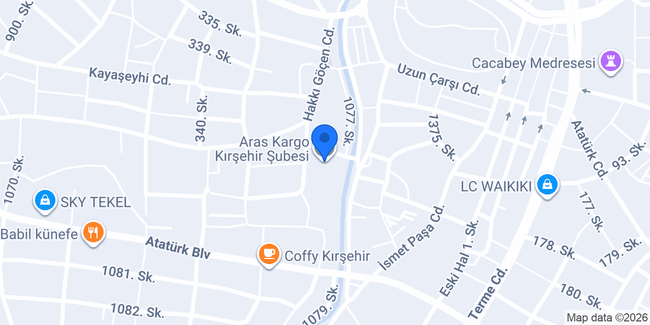 Aras Kargo Kırşehir Şubesi konumu