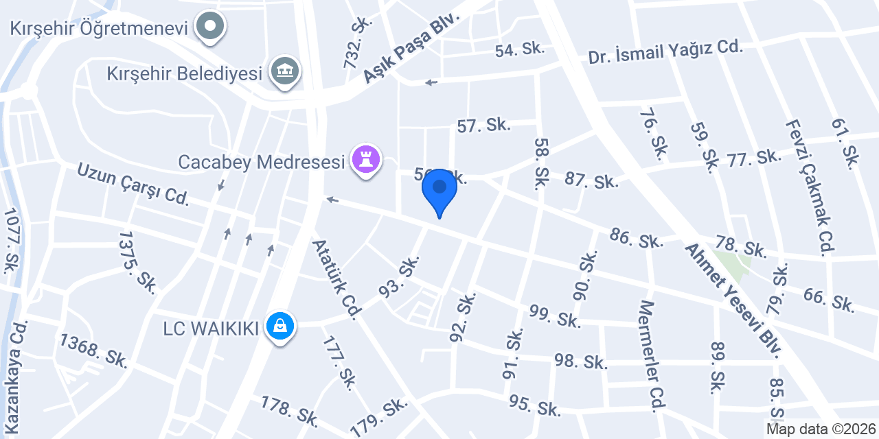 Şekerbank Kırşehir Şubesi konumu