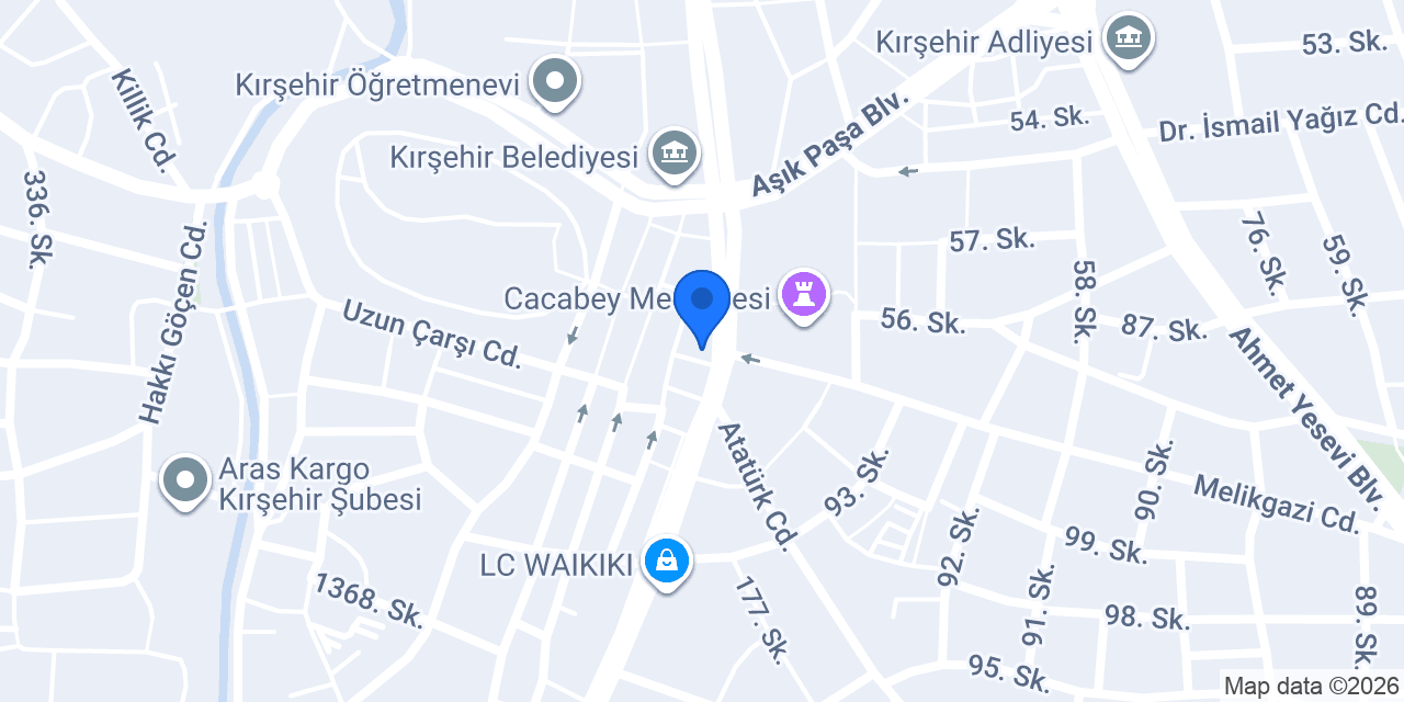 Türkiye Finans Kırşehir Şubesi konumu