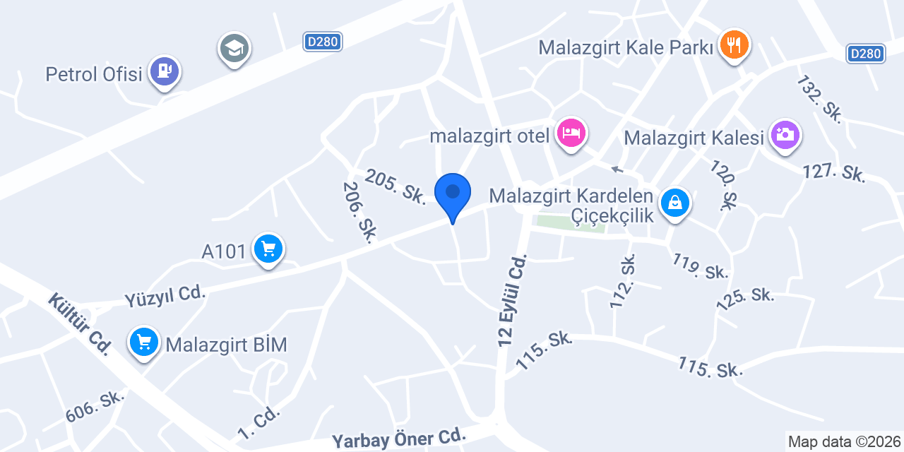 Malazgirt Belediyesi konumu