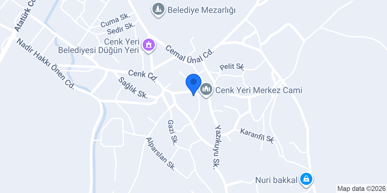 Cenk Yeri Belediyesi konumu