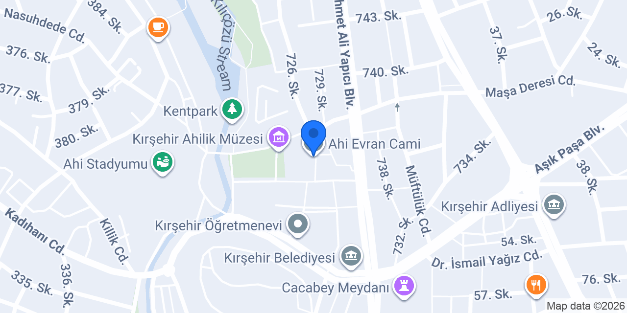 Ahi Evran Cami konumu