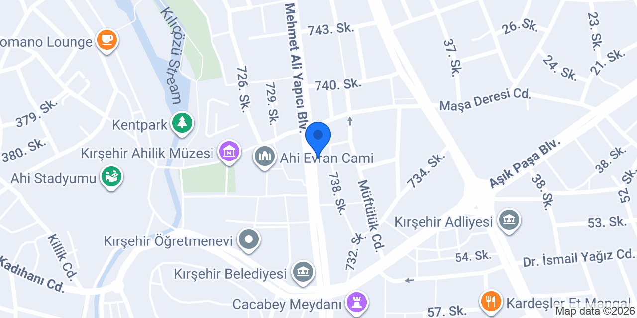 Kırşehir 1.Noteri konumu