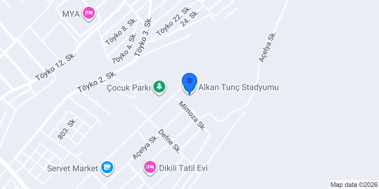 Alkan Tunç Stadyumu konumu