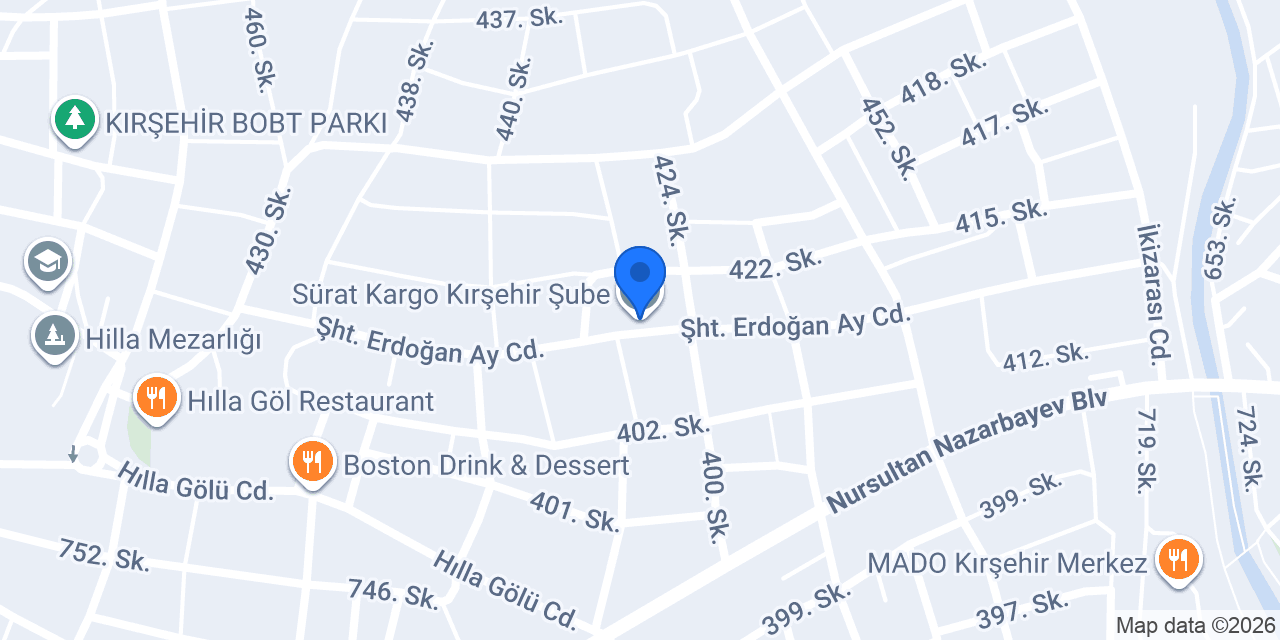 Sürat Kargo Kırşehir Şube konumu