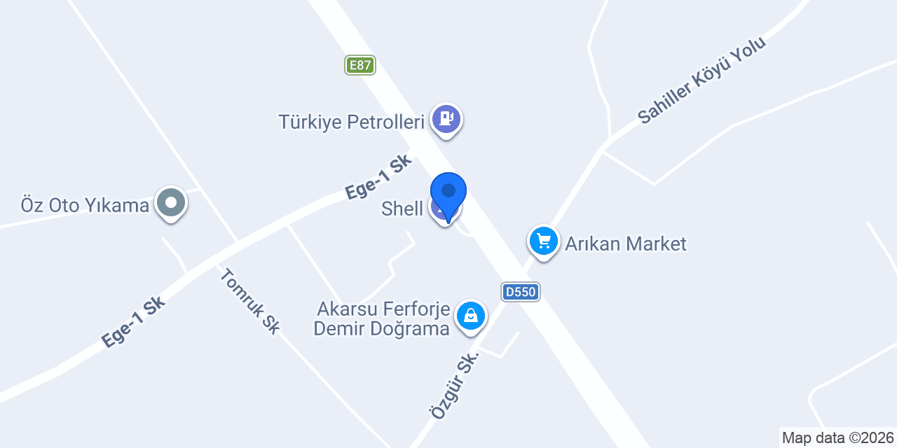 Shell Recharge Şarj İstasyonu konumu