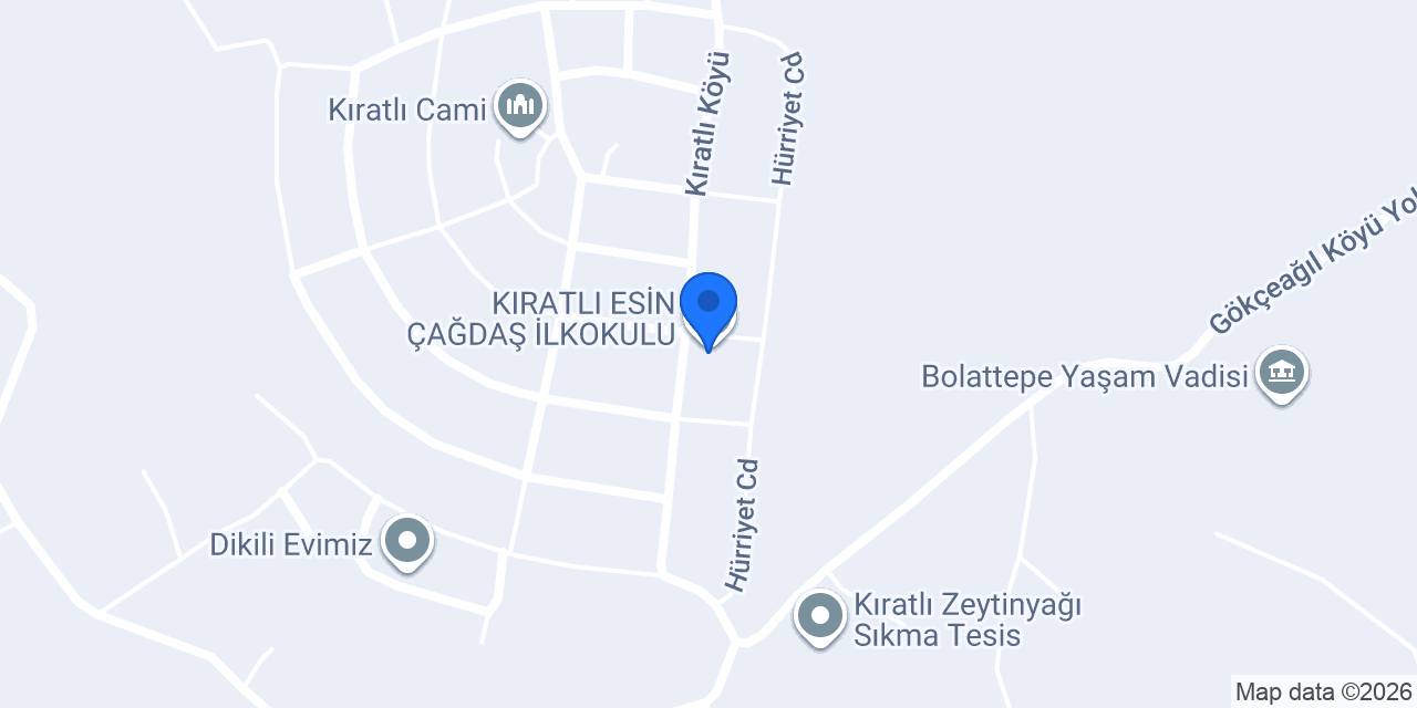 KIRATLI ESİN ÇAĞDAŞ İLKOKULU konumu