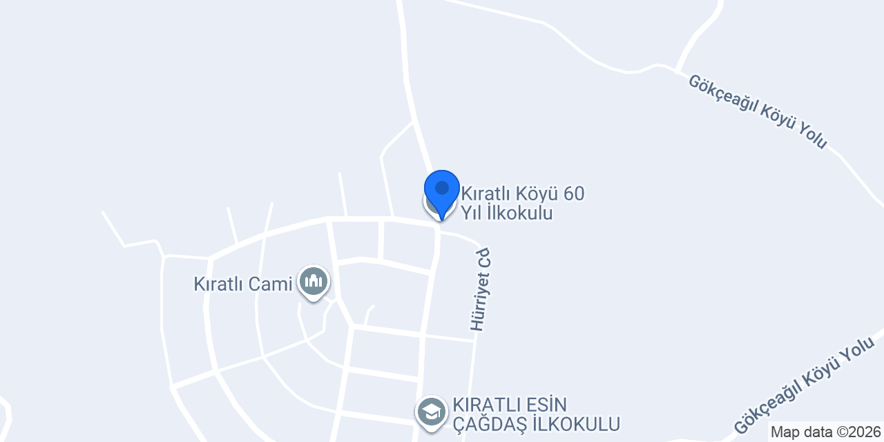 Kıratlı Köyü 60 Yıl İlkokulu konumu