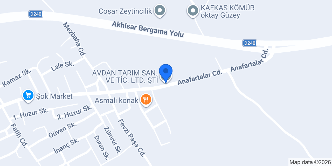 AVDAN TARIM SAN. VE TİC. LTD. ŞTİ konumu