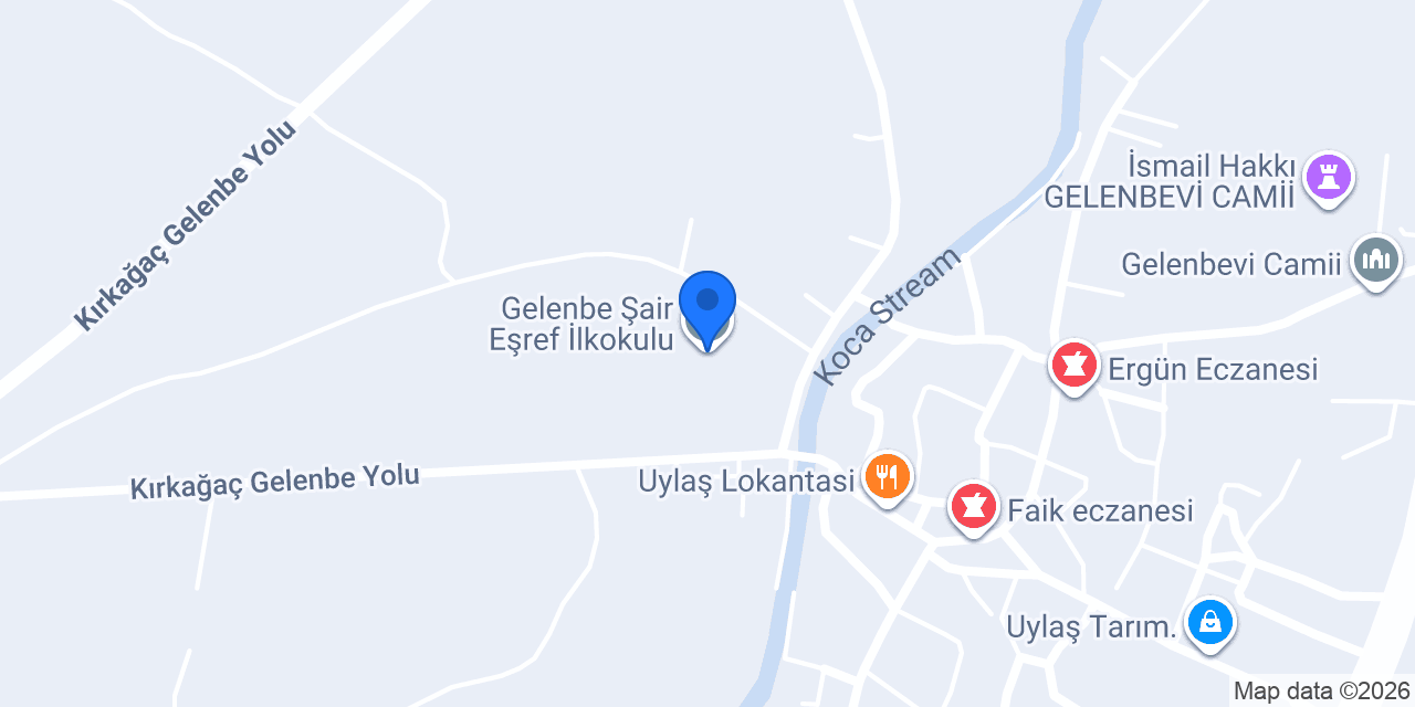 Gelenbe Şair Eşref İlkokulu konumu