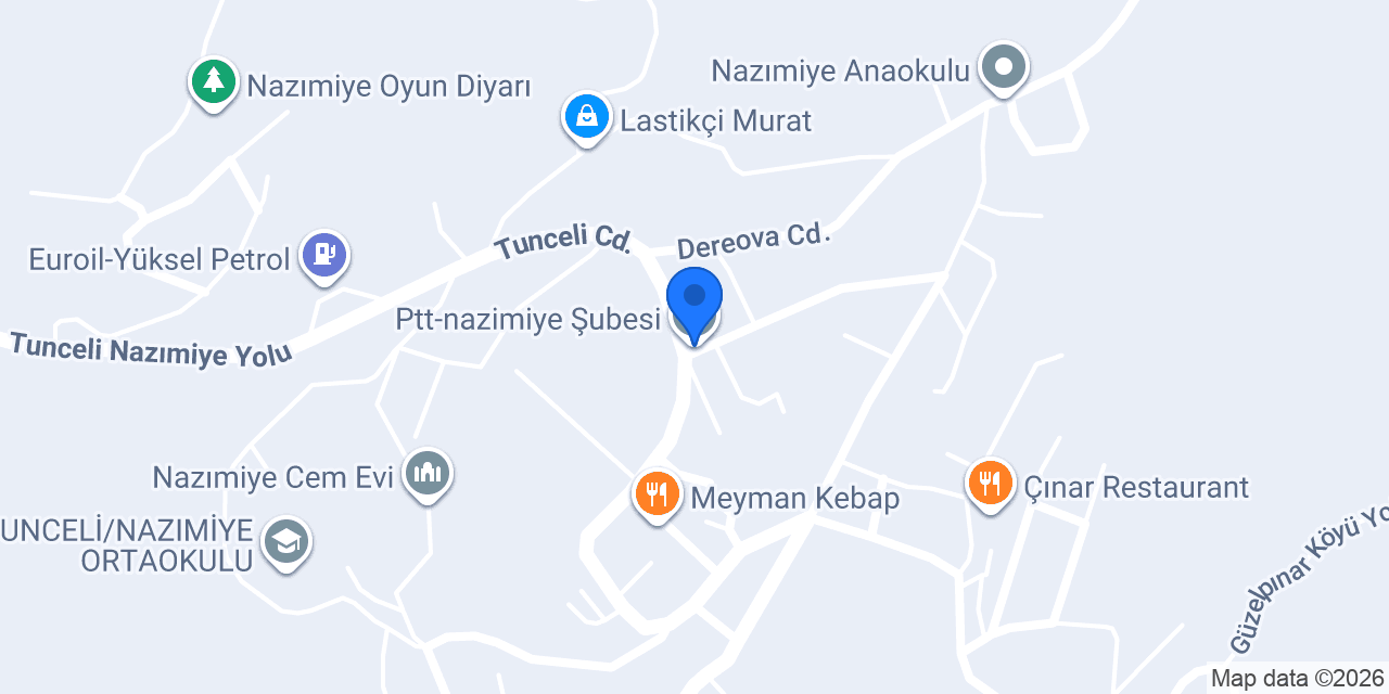 Ptt-nazimiye Şubesi konumu