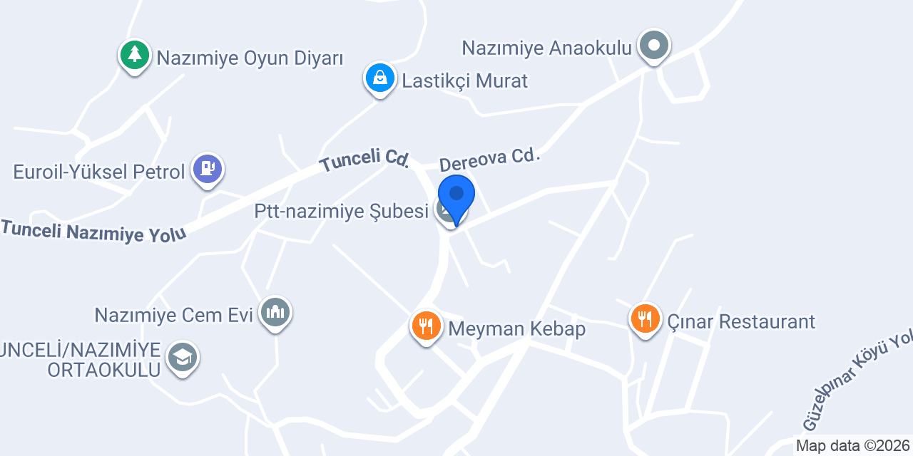 Nazımiye İlçe Milli Eğitim Müdürlüğü konumu