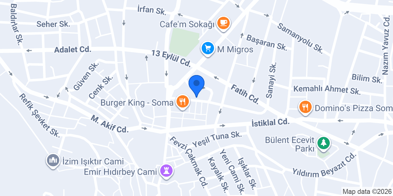 İşler Soma Şube konumu