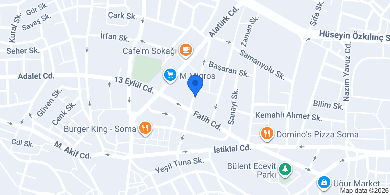 Aksu Sürücü Kursu konumu