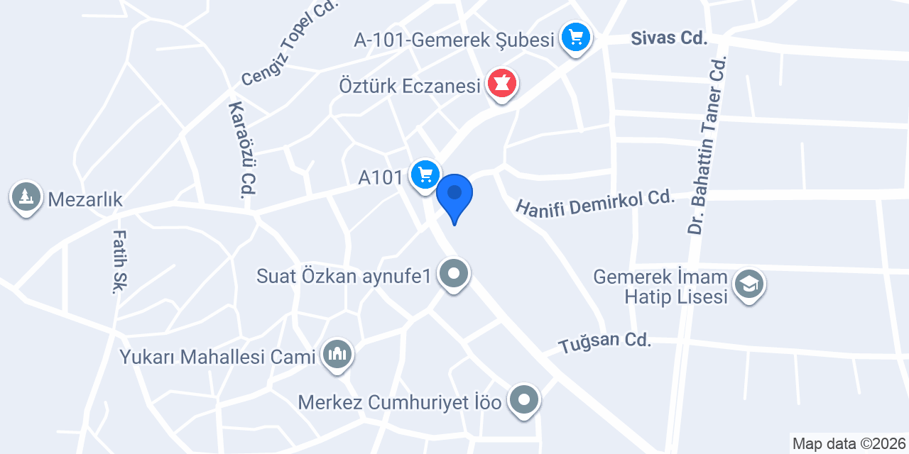 Makbulce Gemerek konumu