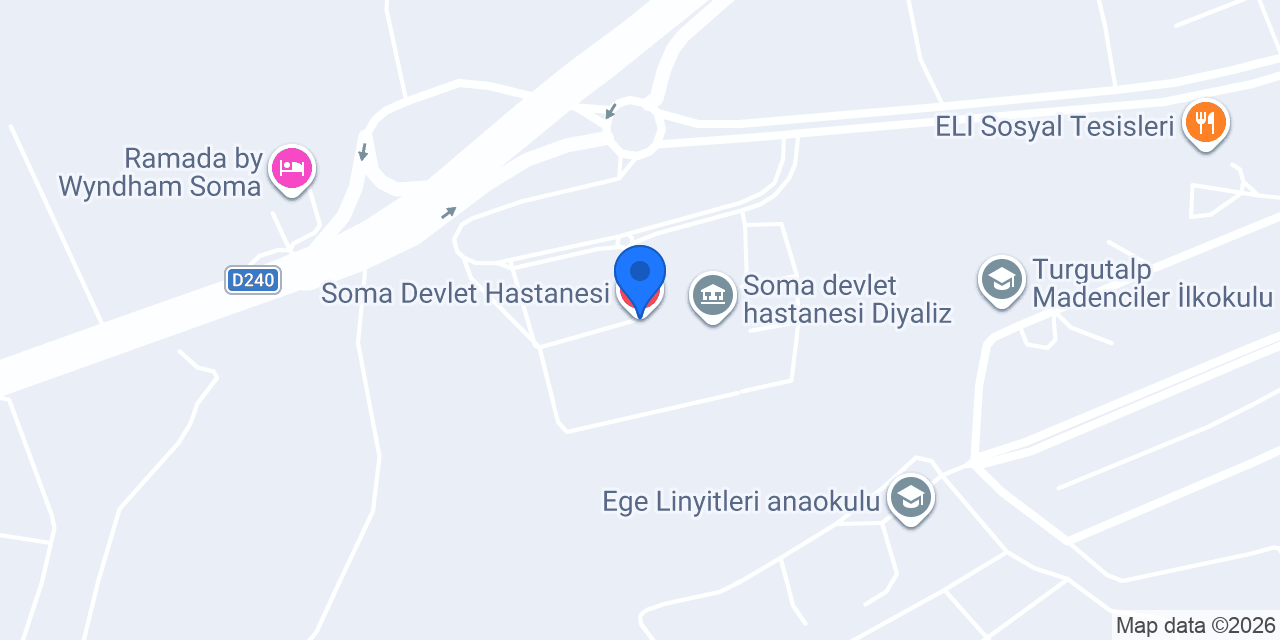 Soma Devlet Hastanesi konumu